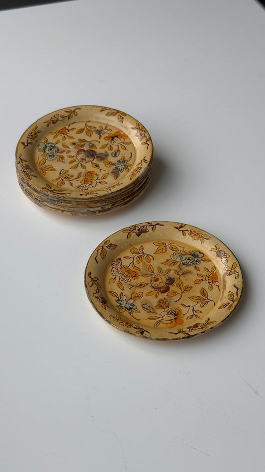 Set of 6 Vintage Floral Coasters