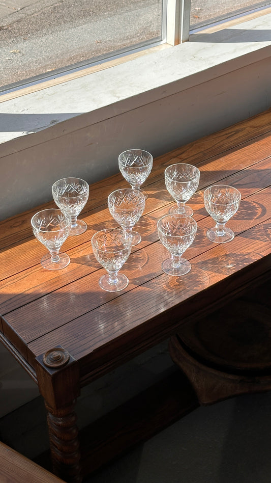 Set of 8 Crystal Webb Gorbett Glasses