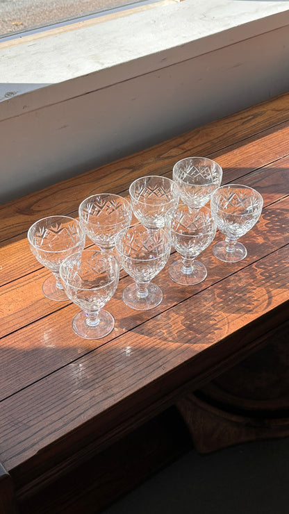Set of 8 Crystal Webb Gorbett Glasses