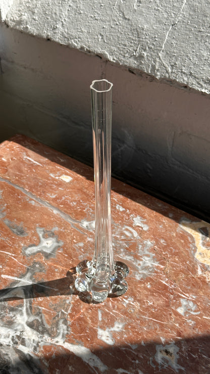 French Art Nouveau Gladioli Glass Bud Vase