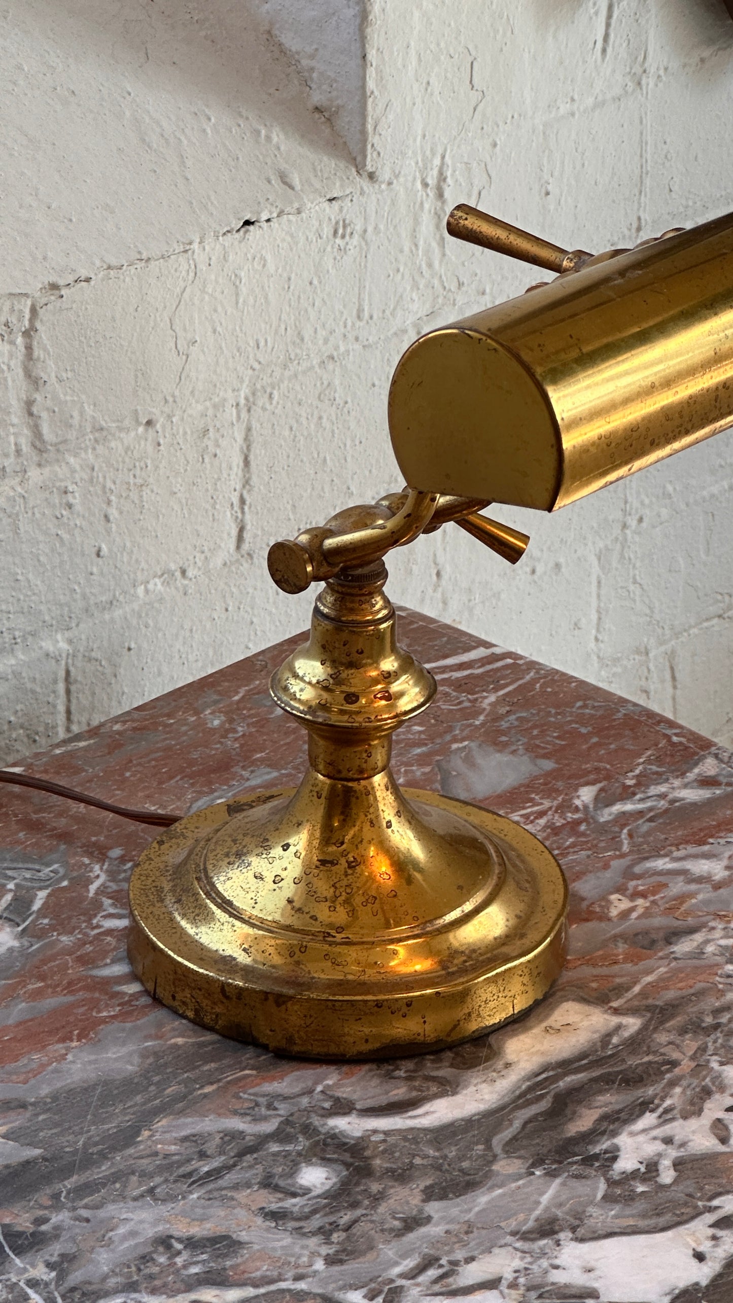 Vintage Brass Adjustable Piano / Desk Lamp