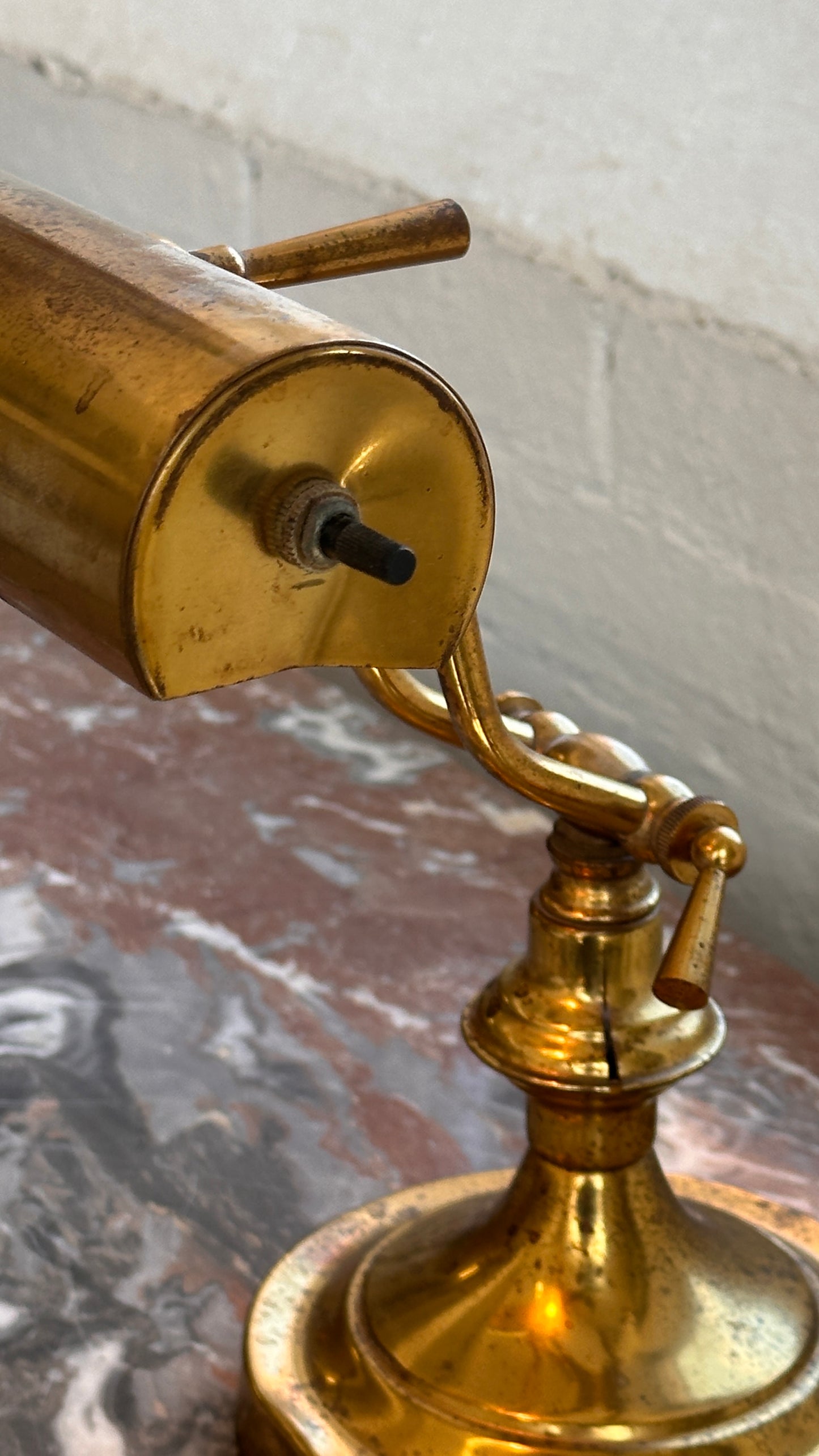 Vintage Brass Adjustable Piano / Desk Lamp