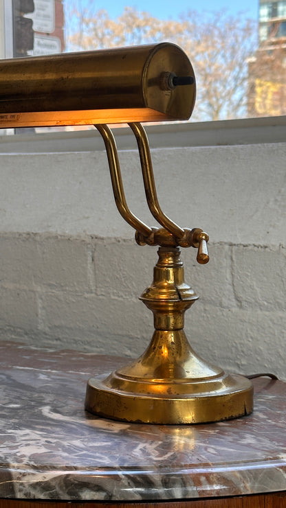 Vintage Brass Adjustable Piano / Desk Lamp
