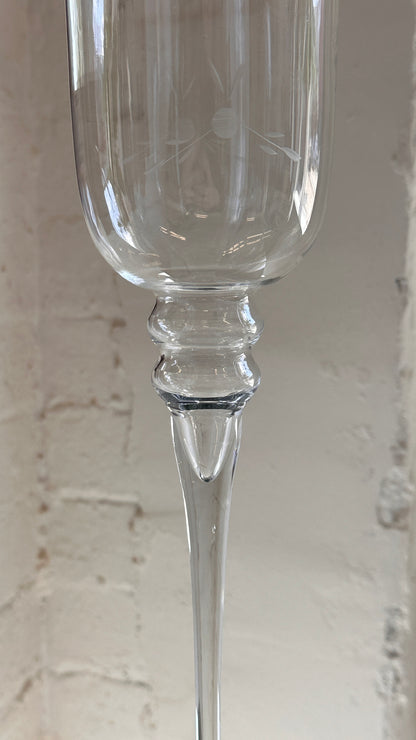 Pair of Long Stem Glass Candle Holders
