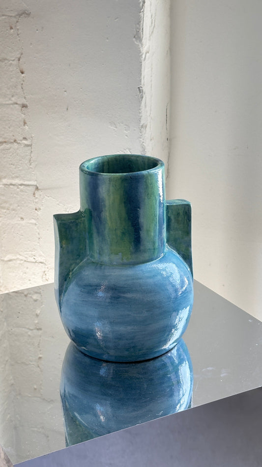 Blue-Green Ceramic Vase