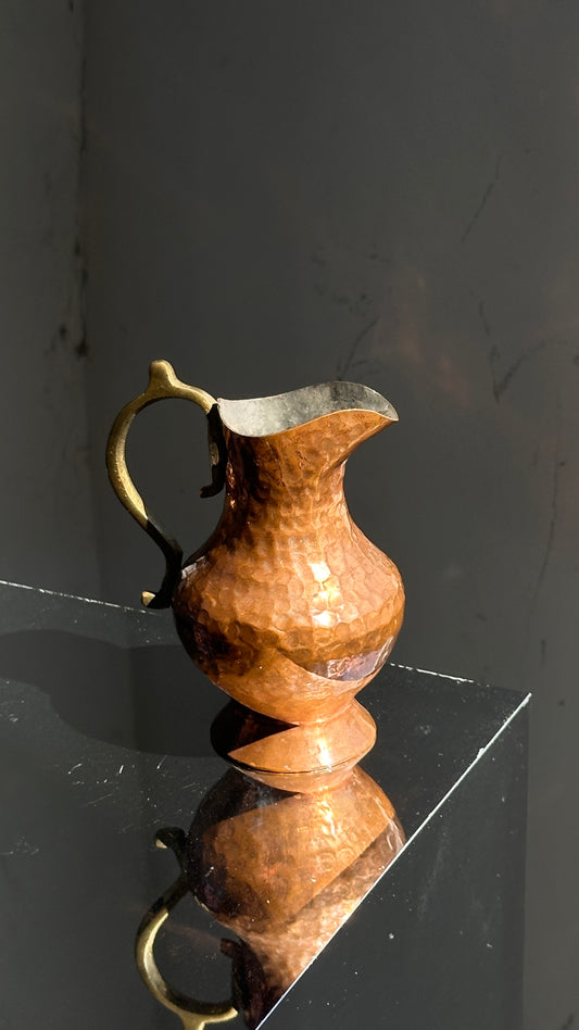 Small Vintage Hammered Copper Pitcher