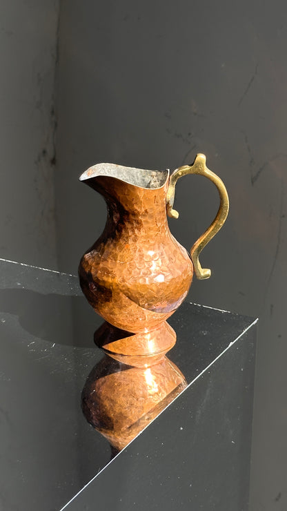 Small Vintage Hammered Copper Pitcher