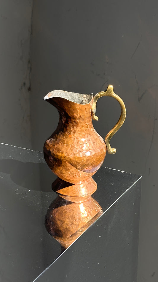 Small Vintage Hammered Copper Pitcher
