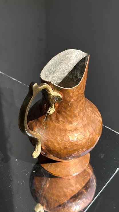 Small Vintage Hammered Copper Pitcher