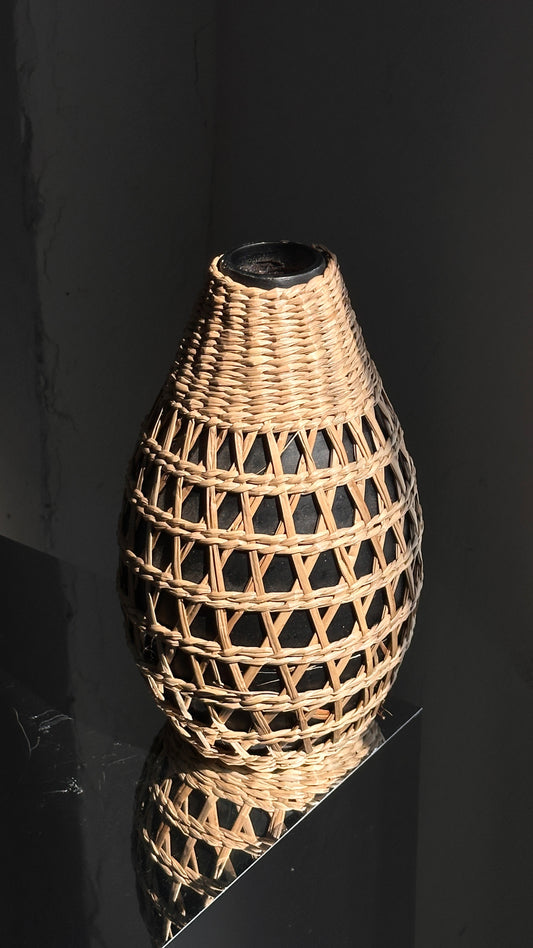 Woven Seagrass Wrapped Vase