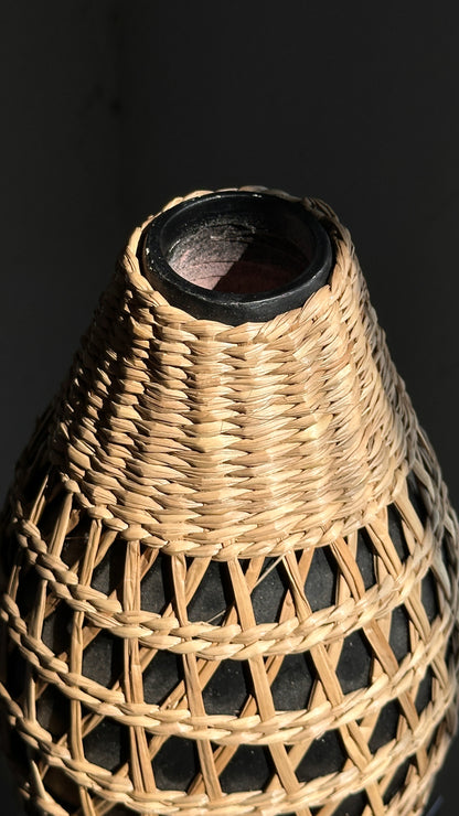Woven Seagrass Wrapped Vase