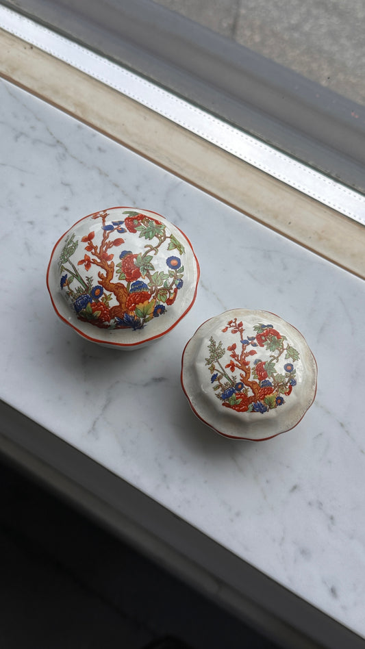 Pair of Lidded Copeland Containers