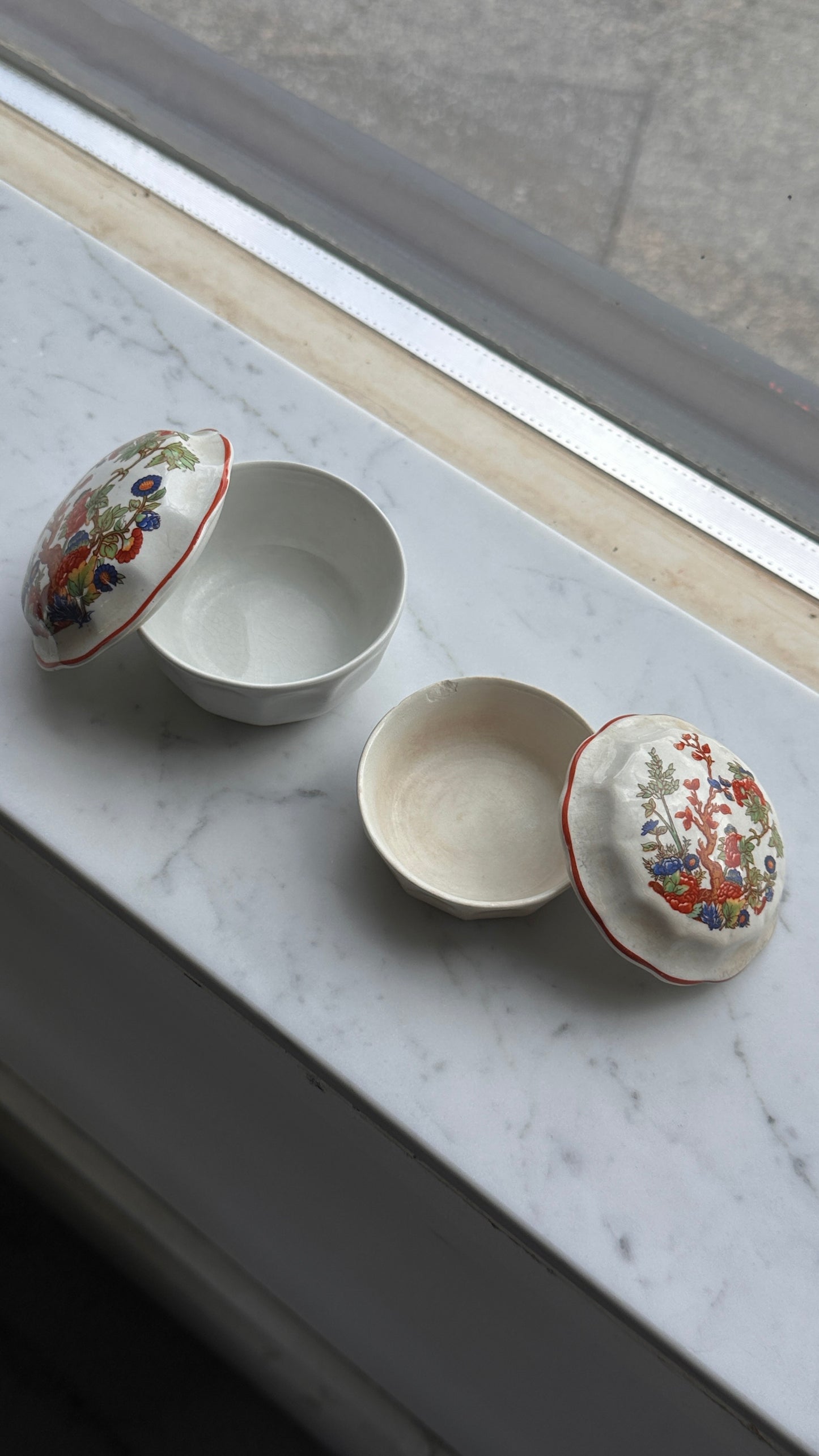 Pair of Lidded Copeland Containers