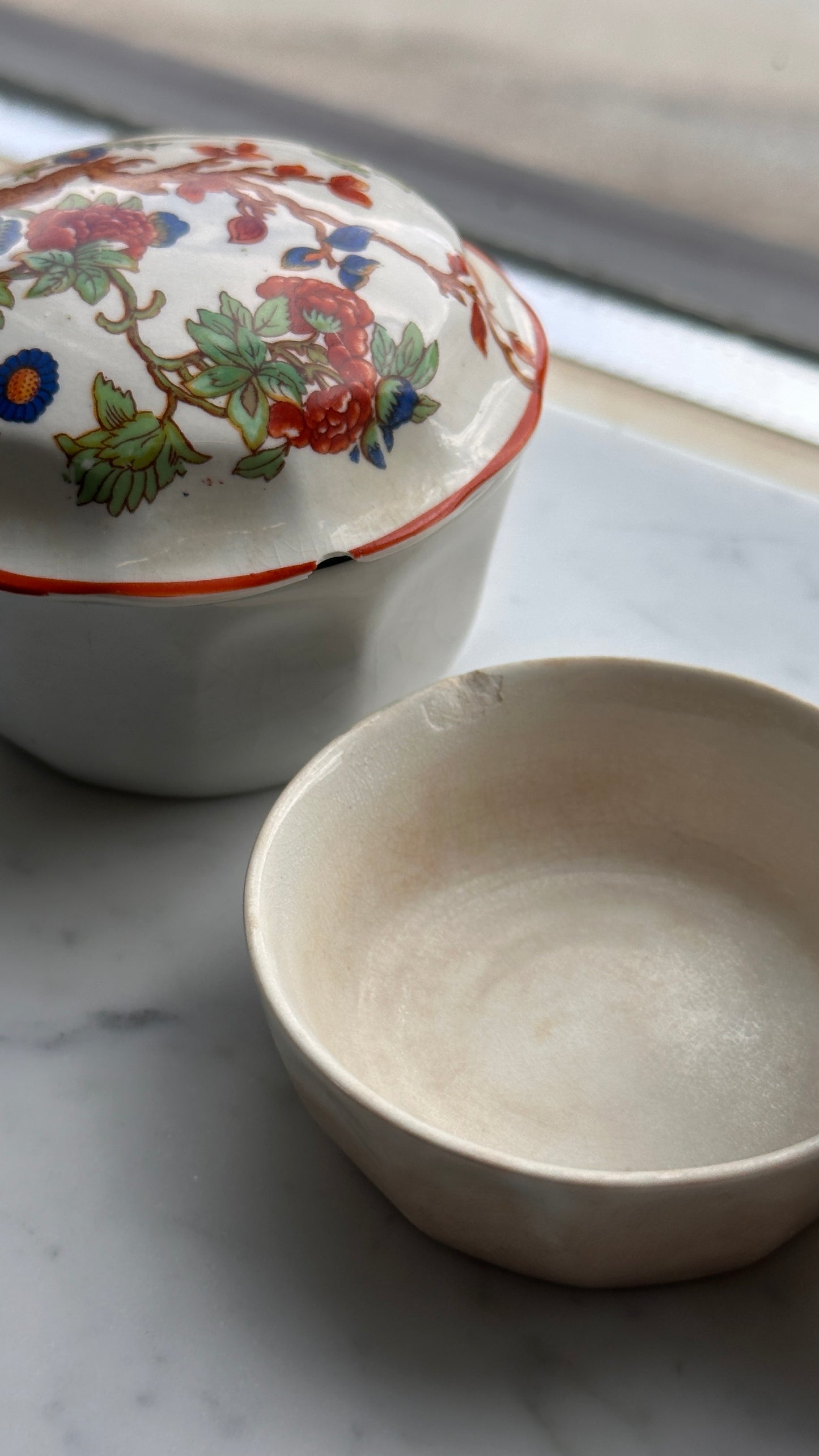 Pair of Lidded Copeland Containers
