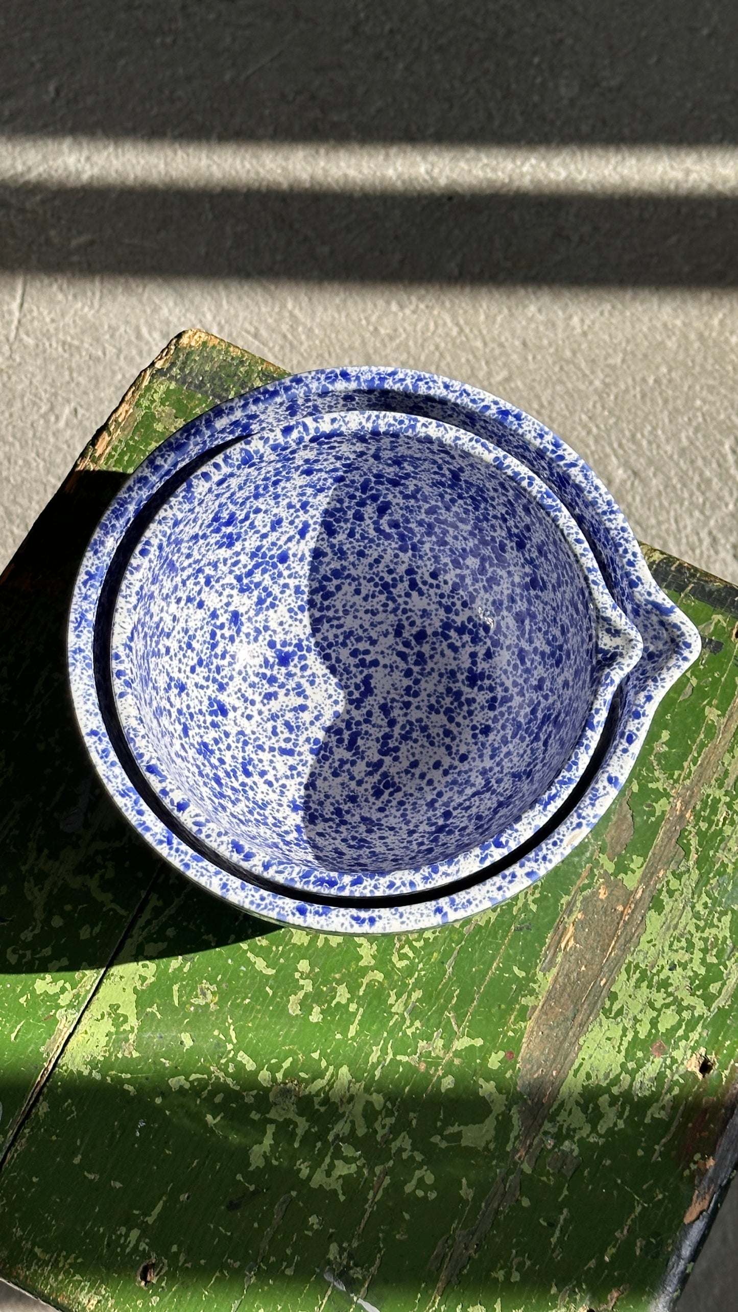 Pair of Splatterware Ceramic Mixing Bowls