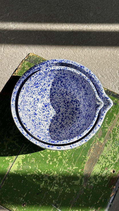 Pair of Splatterware Ceramic Mixing Bowls