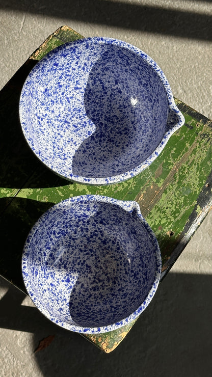 Pair of Splatterware Ceramic Mixing Bowls