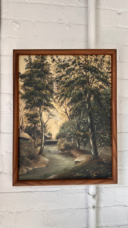 Framed River Painting