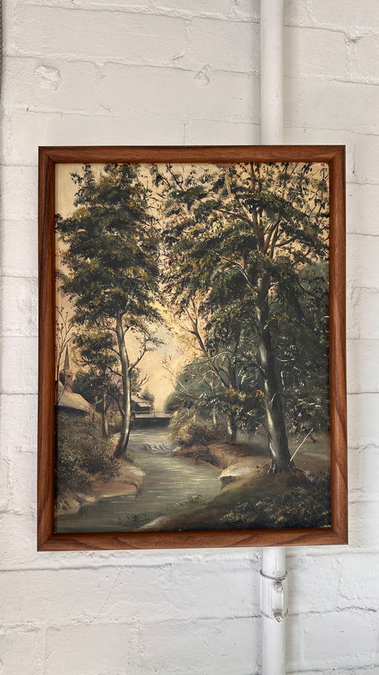 Framed River Painting
