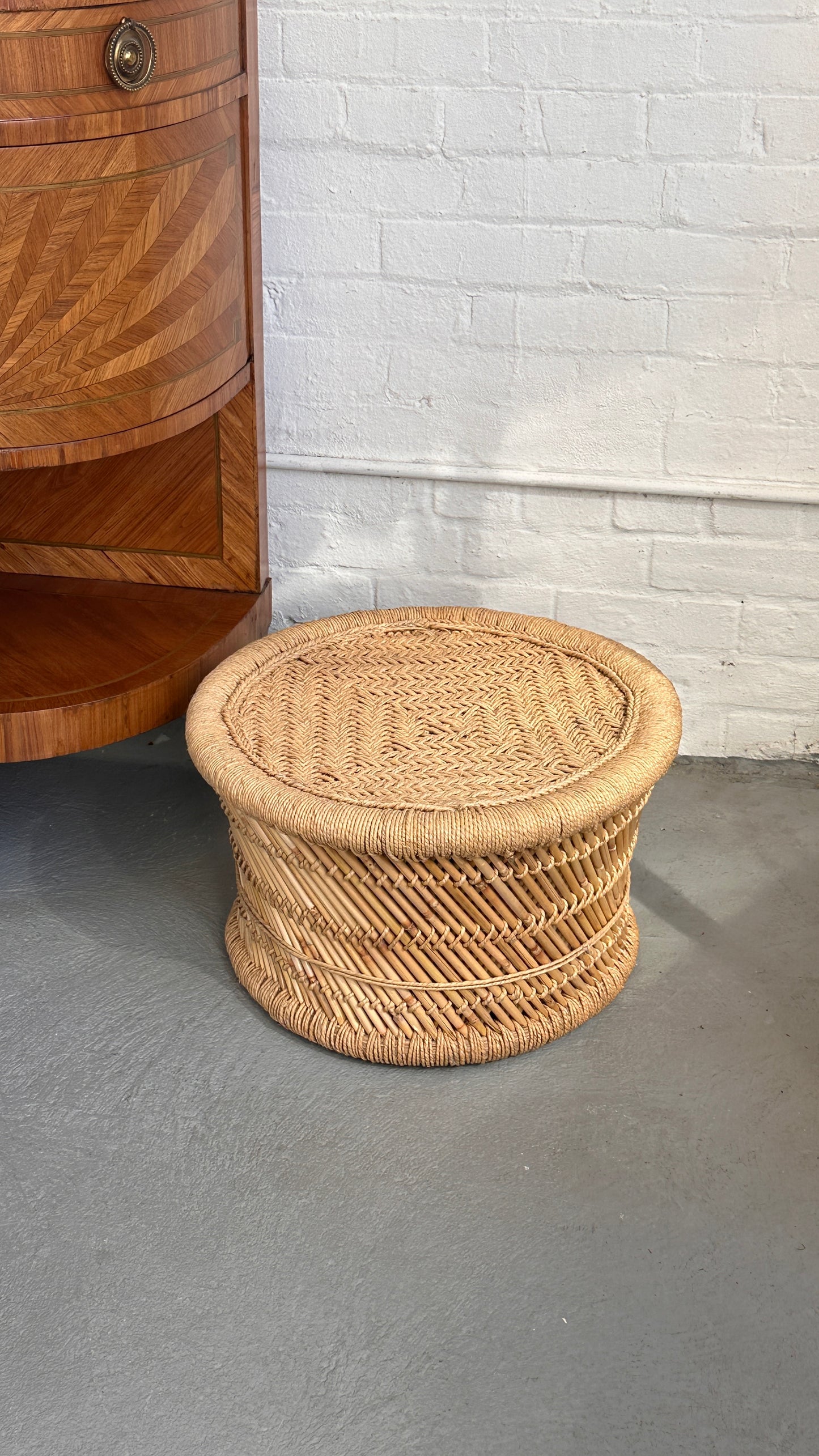 Round Woven Ottoman / Foot Stool