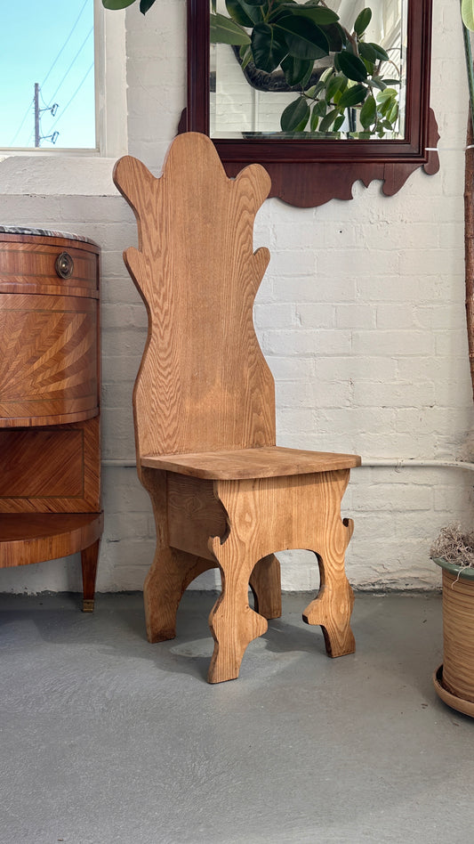 Antique Folk Art Wooden Chair