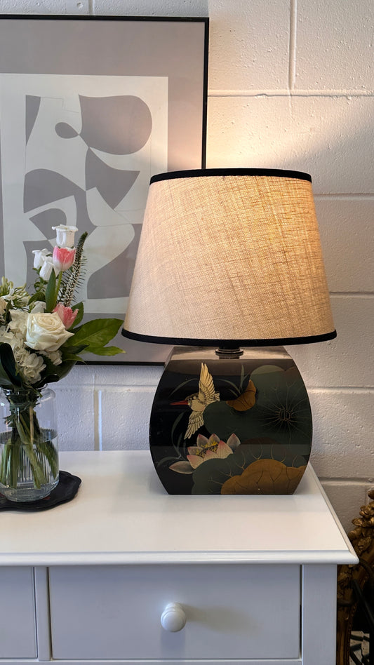 Vintage Painted Bird Table Lamp