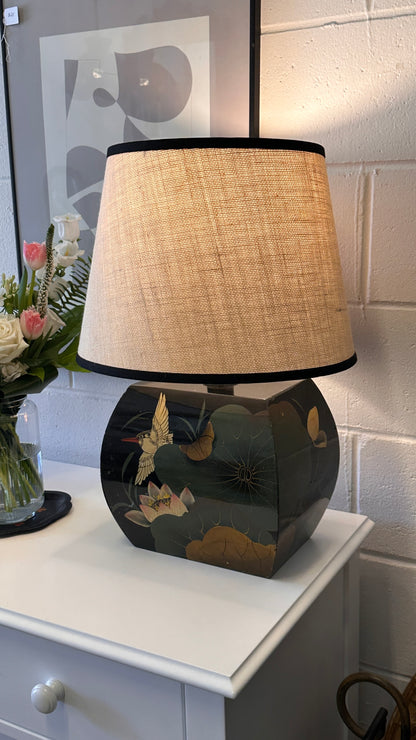 Vintage Painted Bird Table Lamp